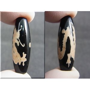 画像: 「右向き龍神」至純（現代）天珠 直径約9.5×30.5mm