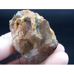 画像: ベトナム・タインホア産アクアマリン付きスモーキー水晶 79.7g