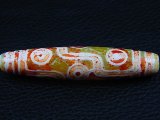 画像: ヴィンテージ：「九眼」（右下がり）西蔵（チベット）天珠 直径約12×56.5mm