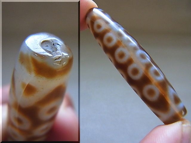 画像: 「ドラゴンライン入り二十七眼」現代天珠 直径約13.5×58.5mm