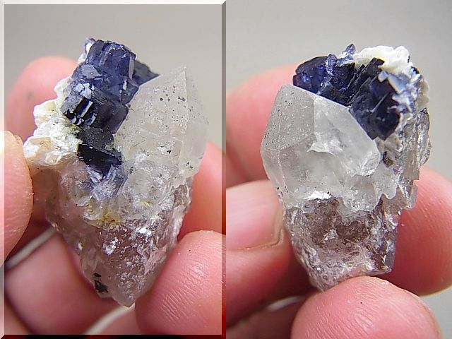 画像: ナミビア・エロンゴ産ブルーフローライト＆水晶＆マイカ（雲母片岩）原石10.2g