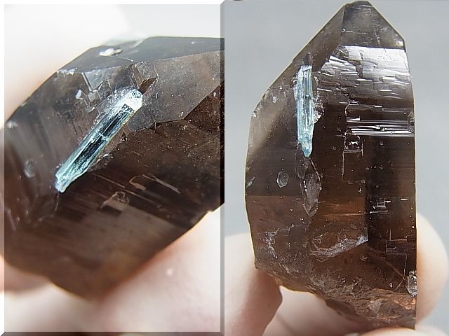 画像: ベトナム・タインホア産アクアマリン付きスモーキー水晶 26.3g