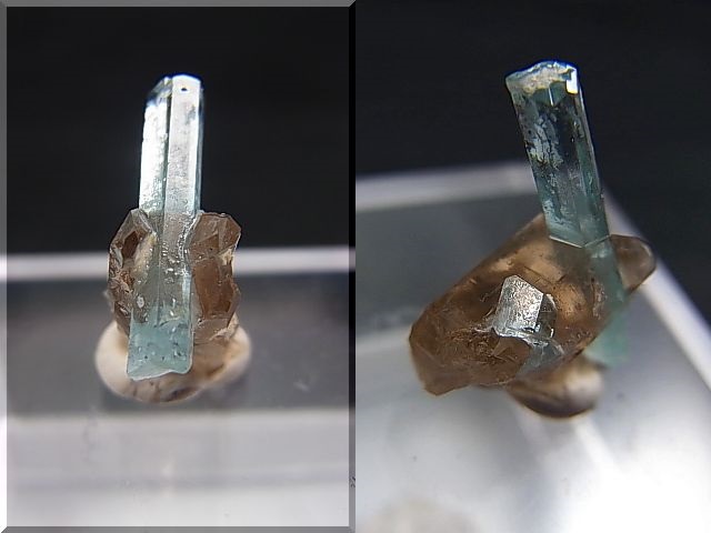 画像: ベトナム・タインホア産アクアマリン/トパーズ付きスモーキー水晶 0.6g