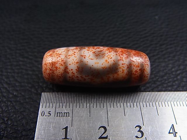 画像: ヴィンテージ：「赤三眼」西蔵（チベット）天珠 直径約12.5×32mm