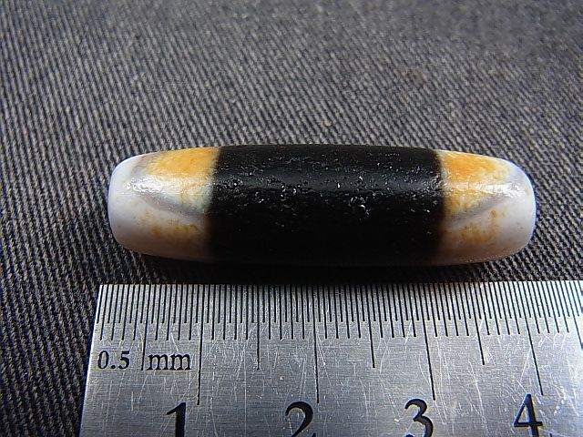 画像: 「黒白」（ドラゴンライン入り）現代天珠 直径約11.5×38mm