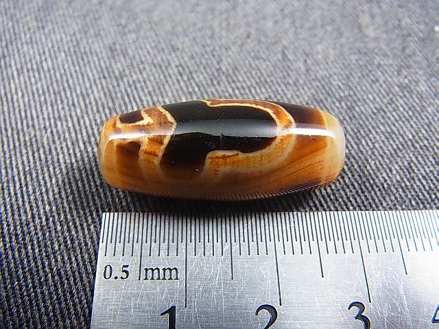 画像: 「菩提」（ドラゴンライン入り）至純（現代）天珠 直径約11.5×27mm