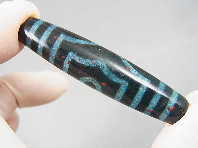 画像2: 「三眼」現代天珠（ブラッドストーン仕様） 直径約13.5×59mm