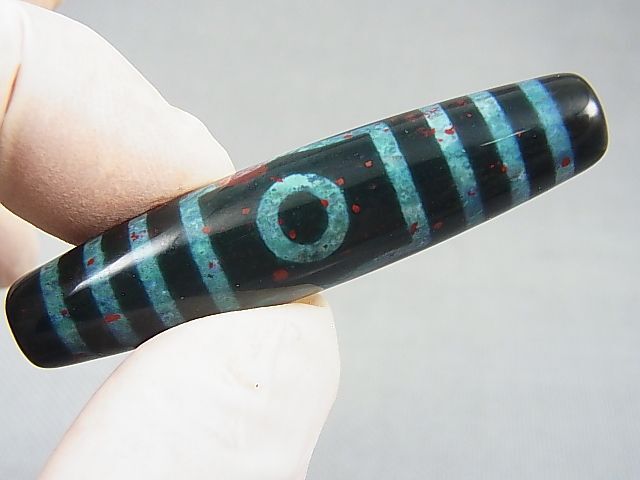 画像: 「三眼」現代天珠（ブラッドストーン仕様） 直径約13.5×59mm