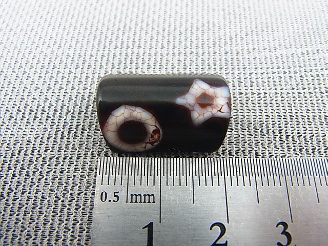 画像: 「日月星」（半円柱）至純（現代）天珠 約20.5×14.5×8mm