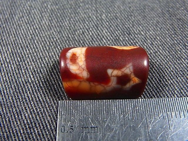 画像: 「日月星」（半円柱）至純（現代）天珠 約20.5×14.5×8mm