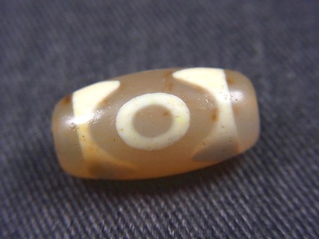 画像: 「三眼」（黒朱砂入り）現代天珠 直径約10.5×20mm