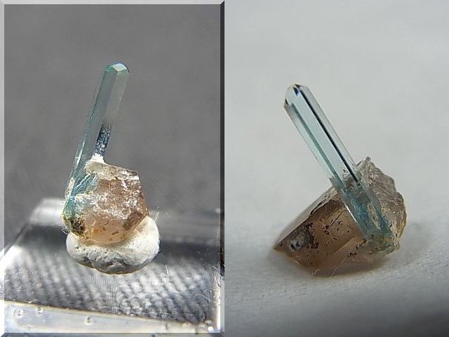 画像: ベトナム・タインホア産アクアマリン付きスモーキー水晶 0.2g